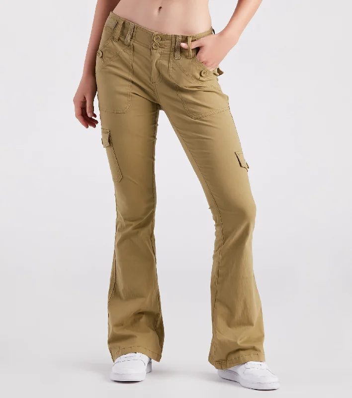 Mega Sale On The Low-Rise Cargo Flare Pants