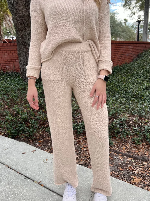 Act Fast HELENA SWEATER PANTS IN CREAM