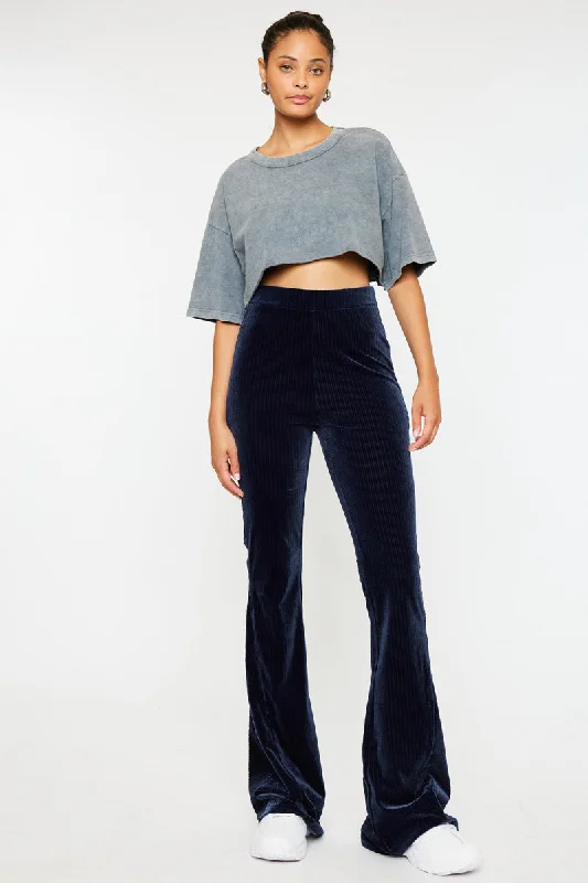 Clearance Sale Gracey High Rise Velvet Flare Pants
