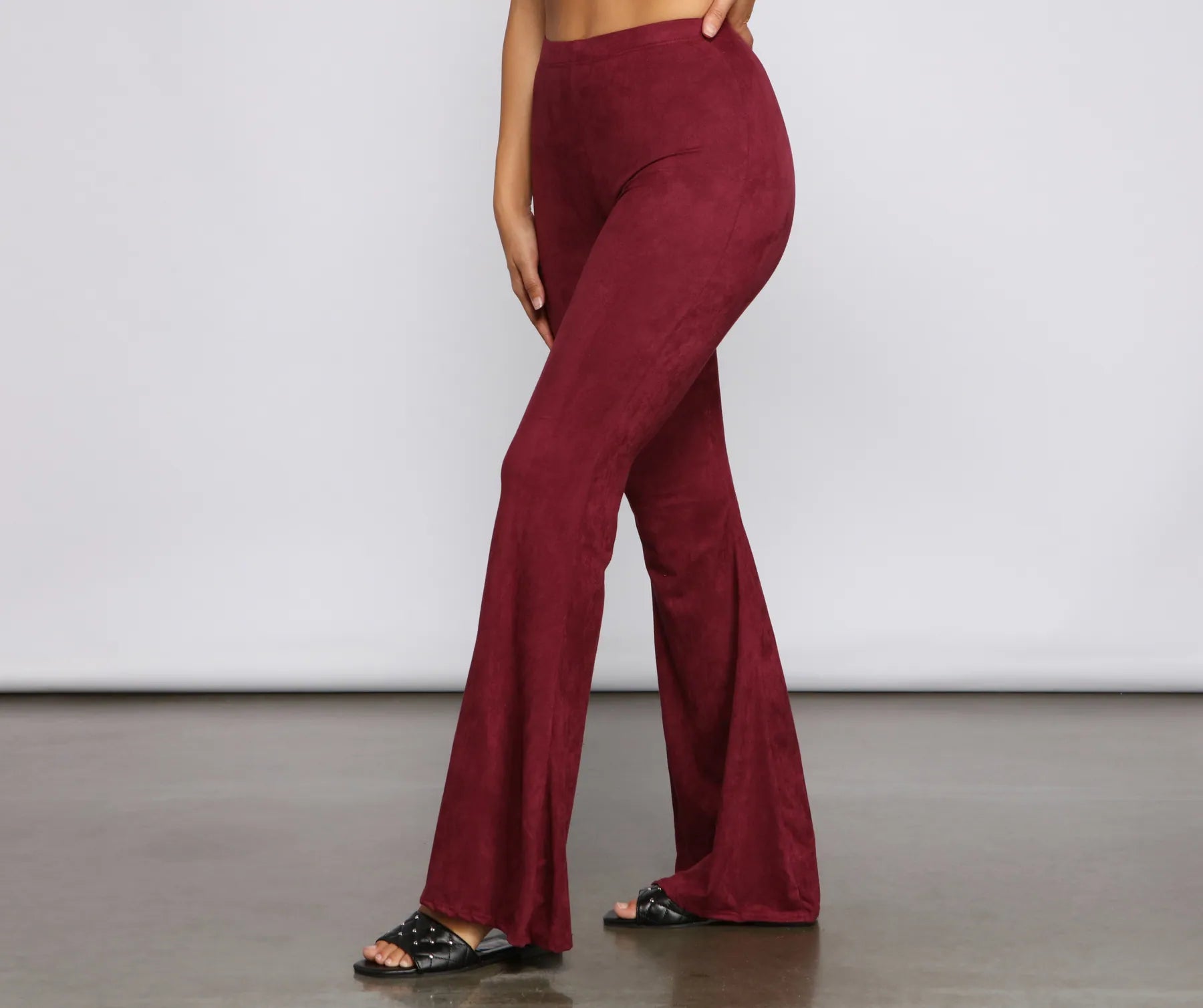 Amazing Deals All That Flare Faux Suede Pants
