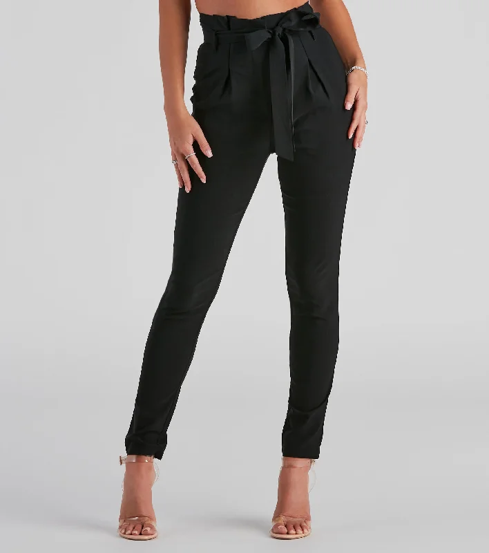Best Seller Power Moves Paper Bag Skinny Pants