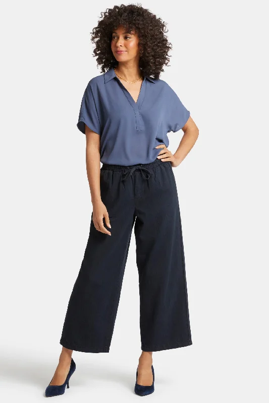Closeout Sale Jayne Pull-On Wide Leg Ankle Pants - Overdye Black