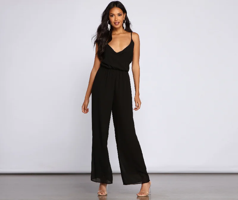 Weekend Offers That Shine Glam Sophistication Sleeveless Chiffon Jumpsuit
