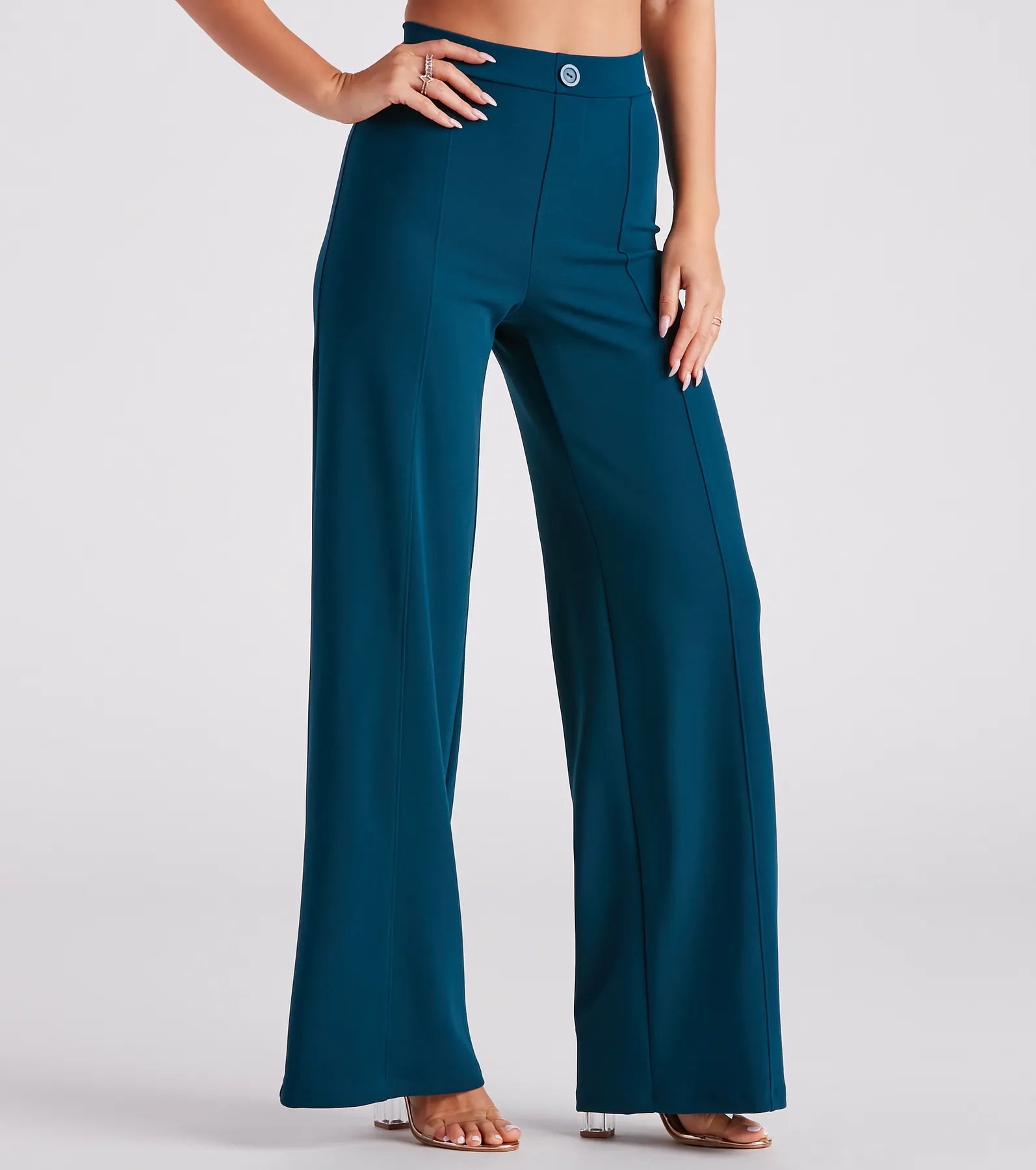 Massive Deals Wrap Around You Crepe Wide-Leg Pants
