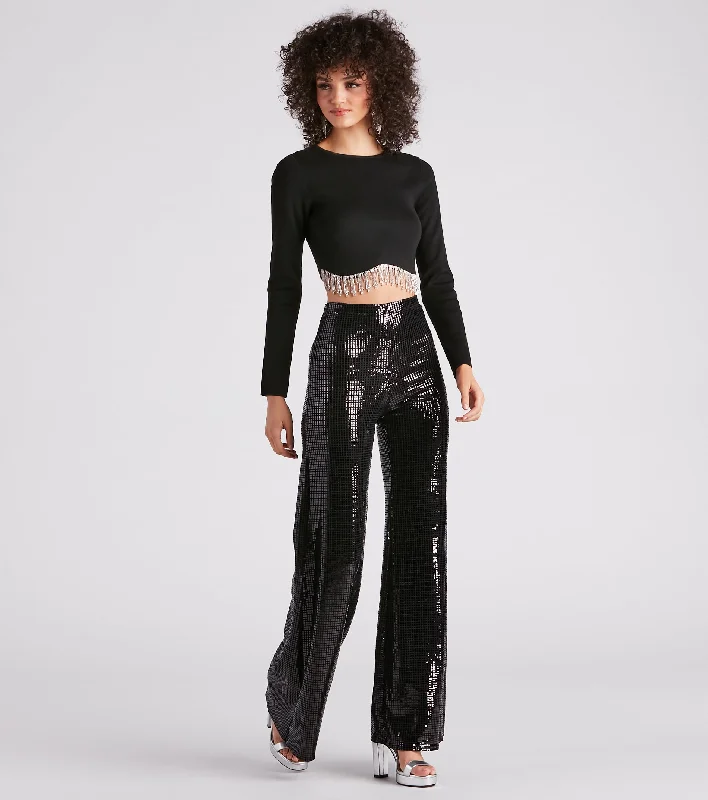 Exclusive Deal At Midnight Sequin Wide Leg Pants