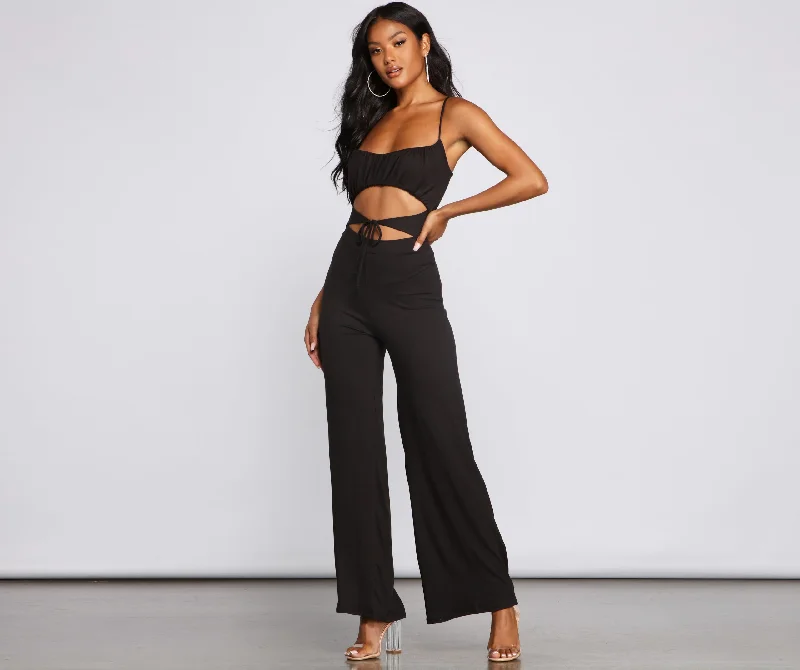 Weekend Bargains to Enjoy Sultry Vibes Cutout Jumpsuit