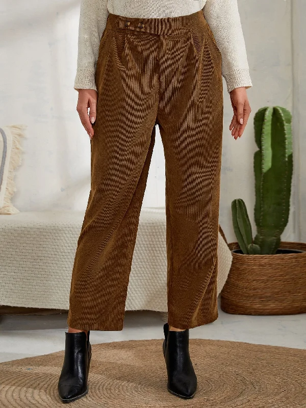 Daily Deals Casual Plain Pocket High Waist Long Women Pants