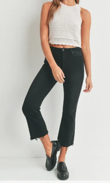 Price Rollback Just Black Cropped Flare Jean