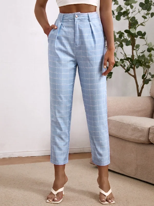 Weekend Offers That Tempt Elegant Plaid Natural Cropped Women Pants