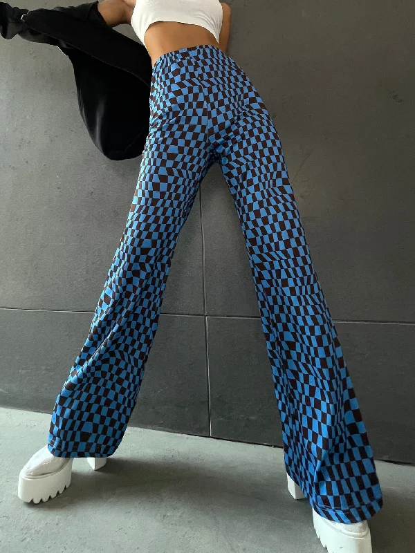 Savings Soar This Weekend Casual Plaid High Waist Long Women Pants