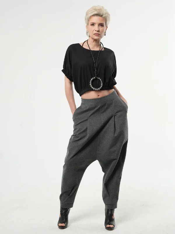 Stock Up and Save Casual Drop-Crotch Gray Pants