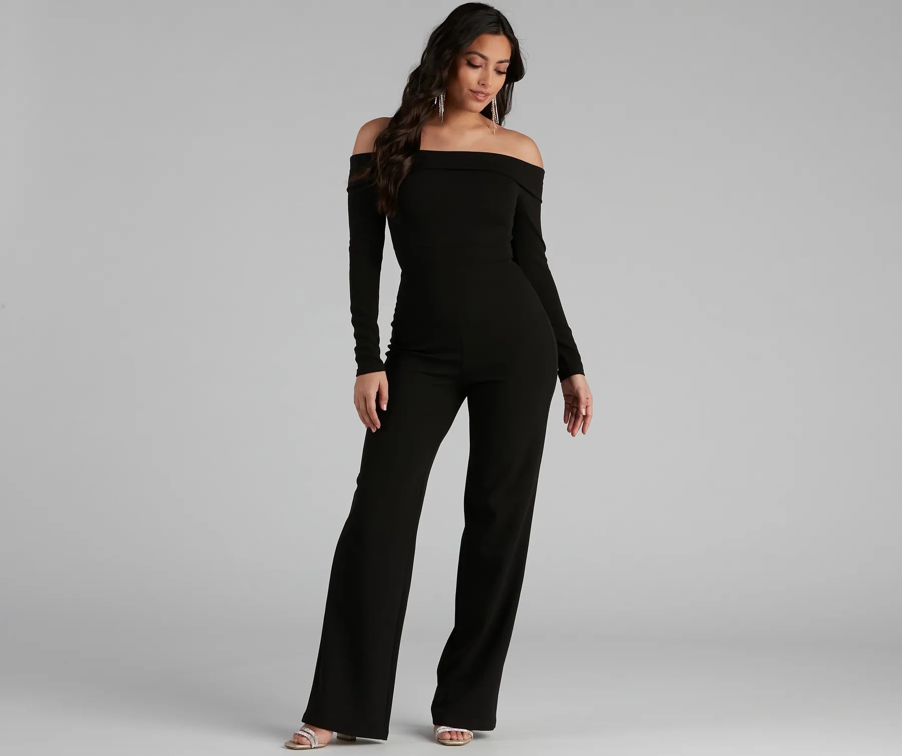 Flash Deal First Class Crepe Off-The-Shoulder Jumpsuit