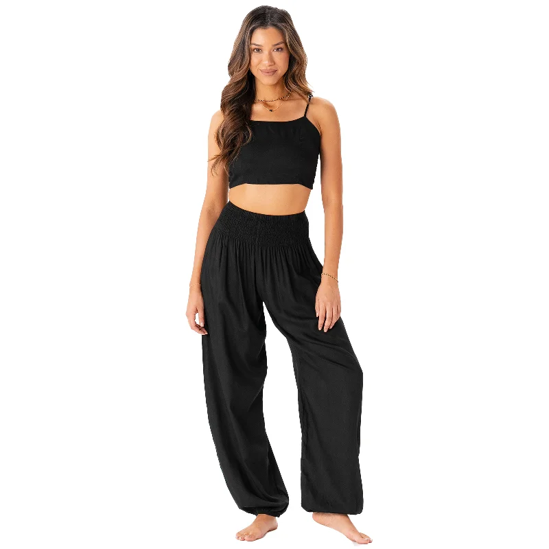 Weekend Discounts to Love Black Harem Pants + Oasis Crop Top Set