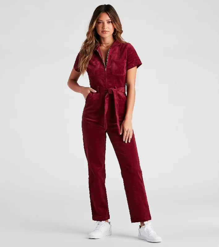 Act Fast Sincerely Love Corduroy Jumpsuit