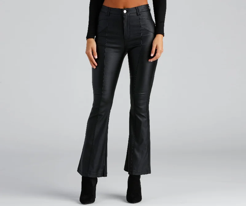 Weekend Specials to Snag Coated In Chic Seam Flare Pants
