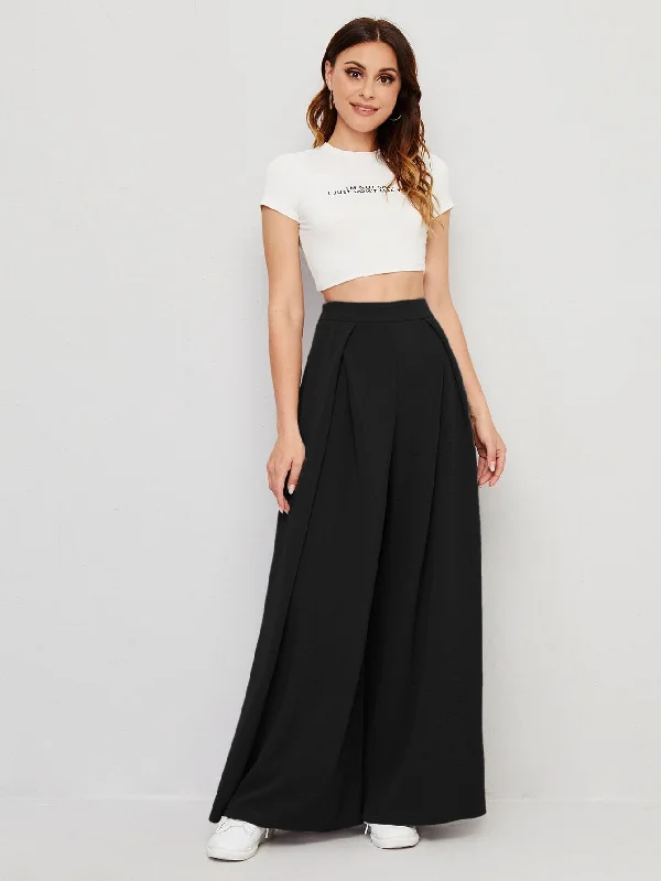 Fantastic Offers Casual Plain Zipper High Waist Long Women Pants