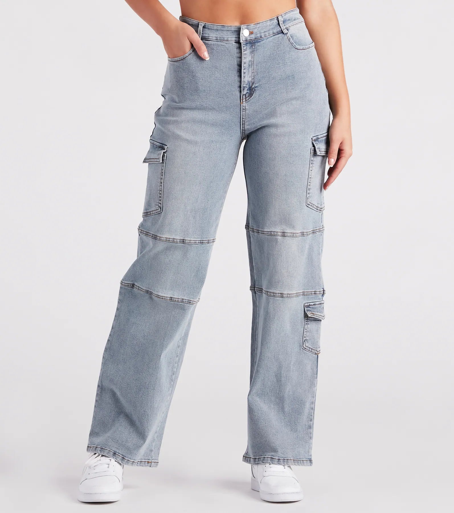Early Access Straight To It High-Rise Cargo Denim Jeans