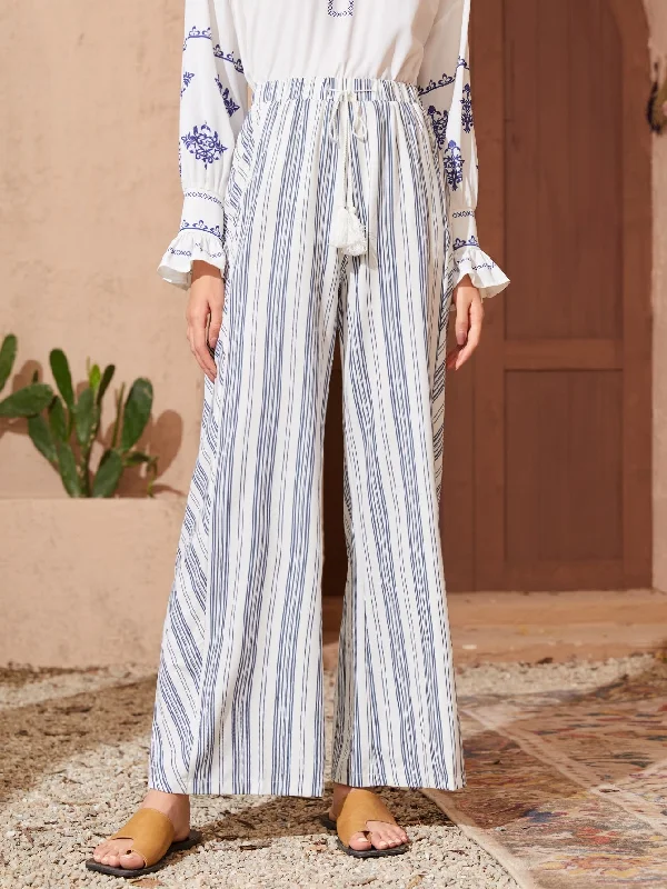 Weekend Discounts Worth Grabbing Boho Striped Fringe High Waist Long Women Pants