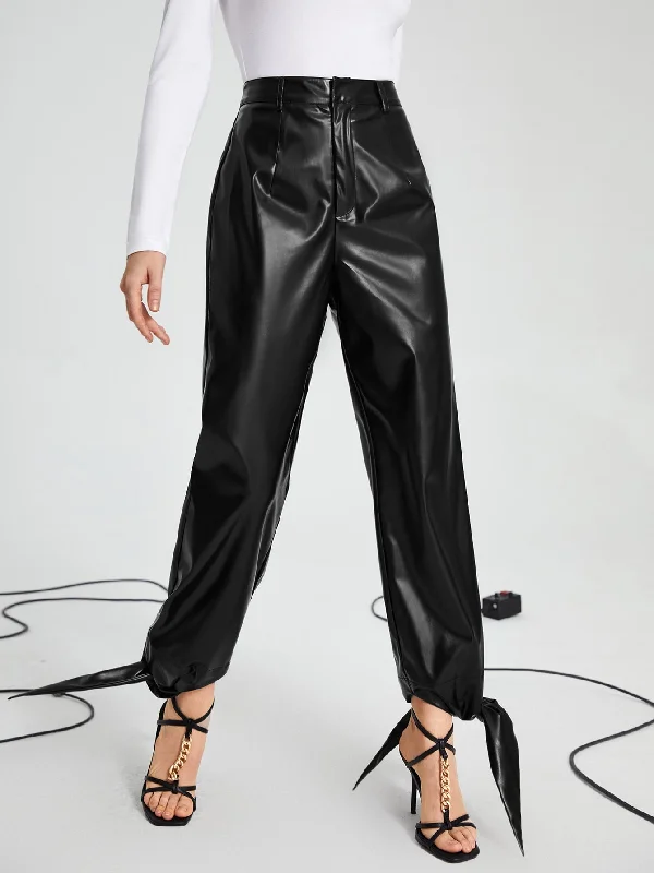 Top Pick Glamorous Plain Zipper High Waist Long Women Pants