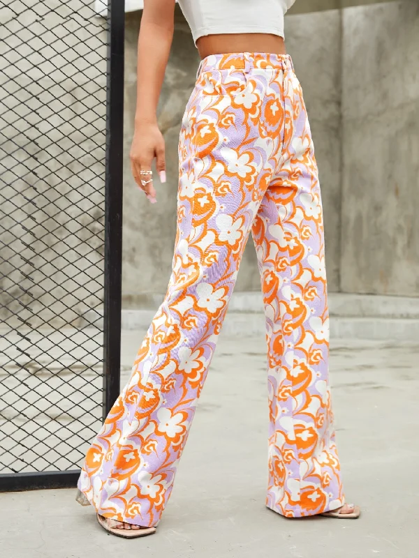 Price Drop Alert Boho Floral Zipper High Waist Long Women Pants