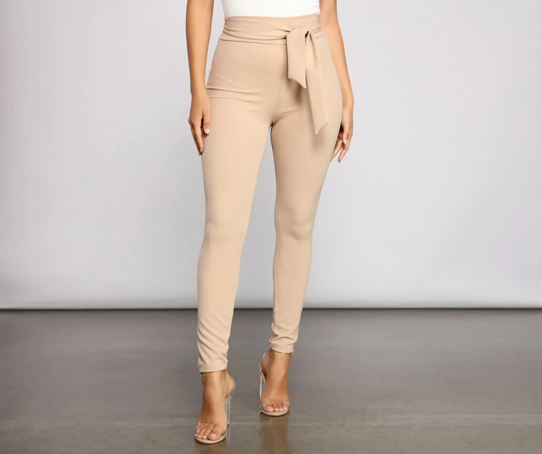 Massive Savings Dressy And Chic Tie-Waist Skinny Pants