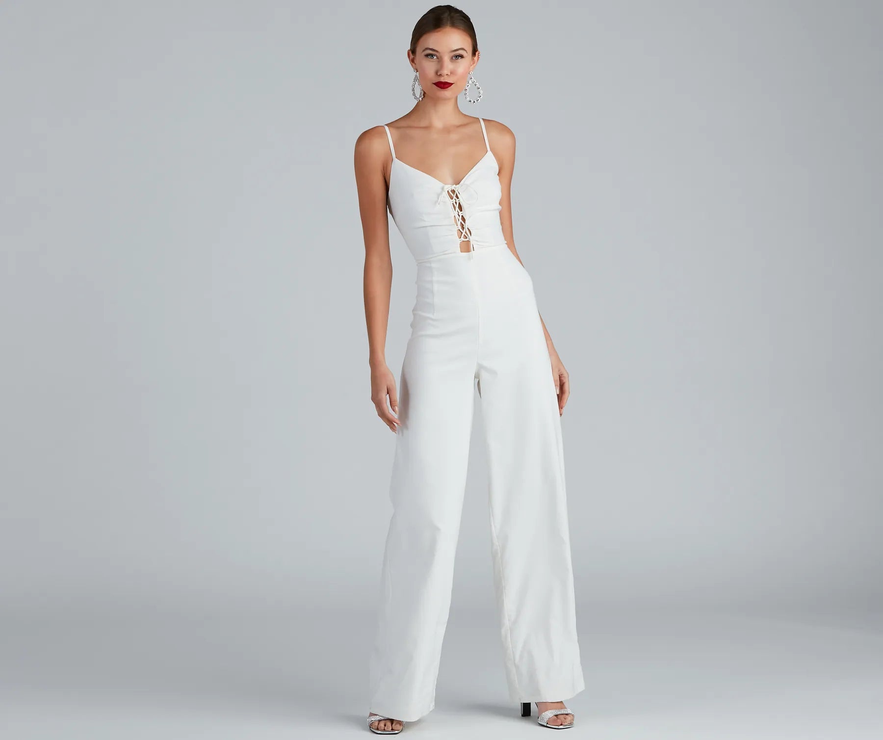 Discount Days Fresh 'Fit Lattice Front Jumpsuit