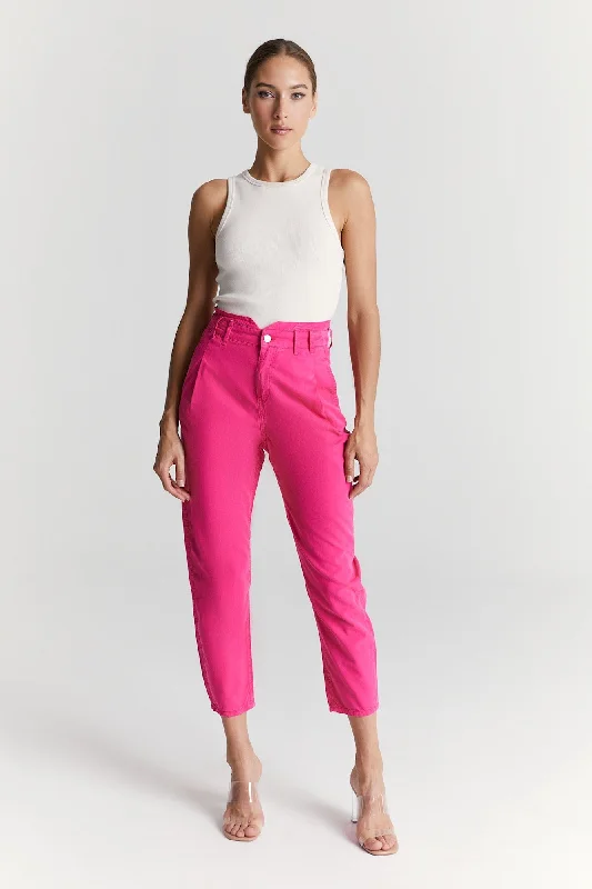 Weekend Shopping Made Better Camila High Waist Paperbag Chino Pants Pink
