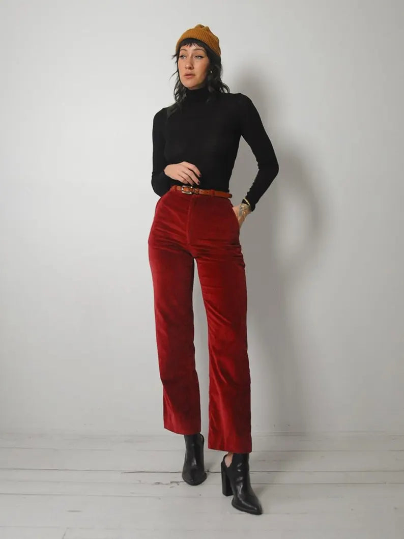 Low Prices 1970's Calvin Klein Velvet Trousers 26x30