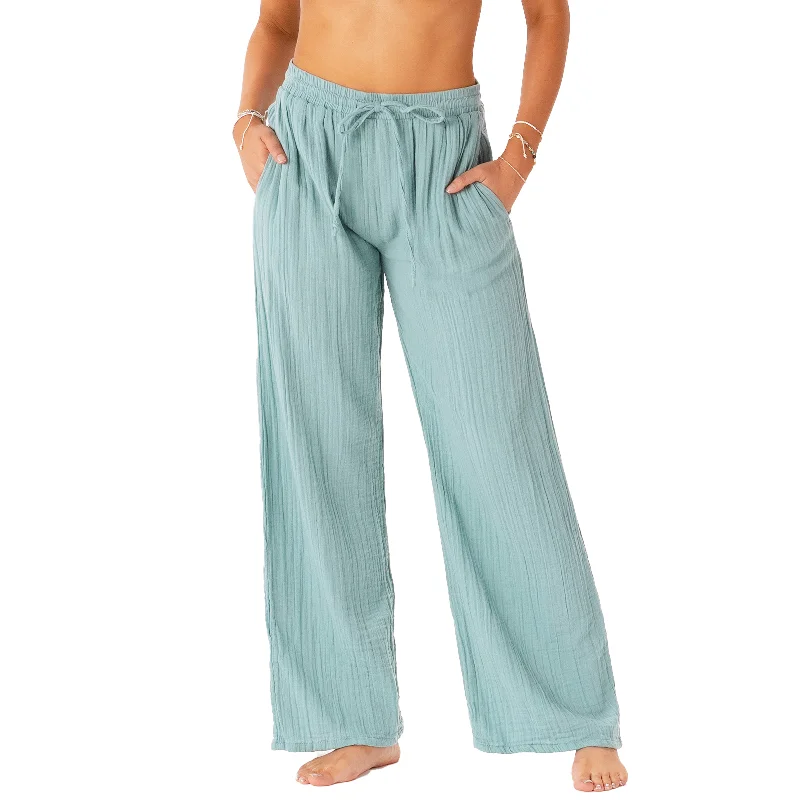 Exclusive Offer Aqua Cotton Cabana Pants