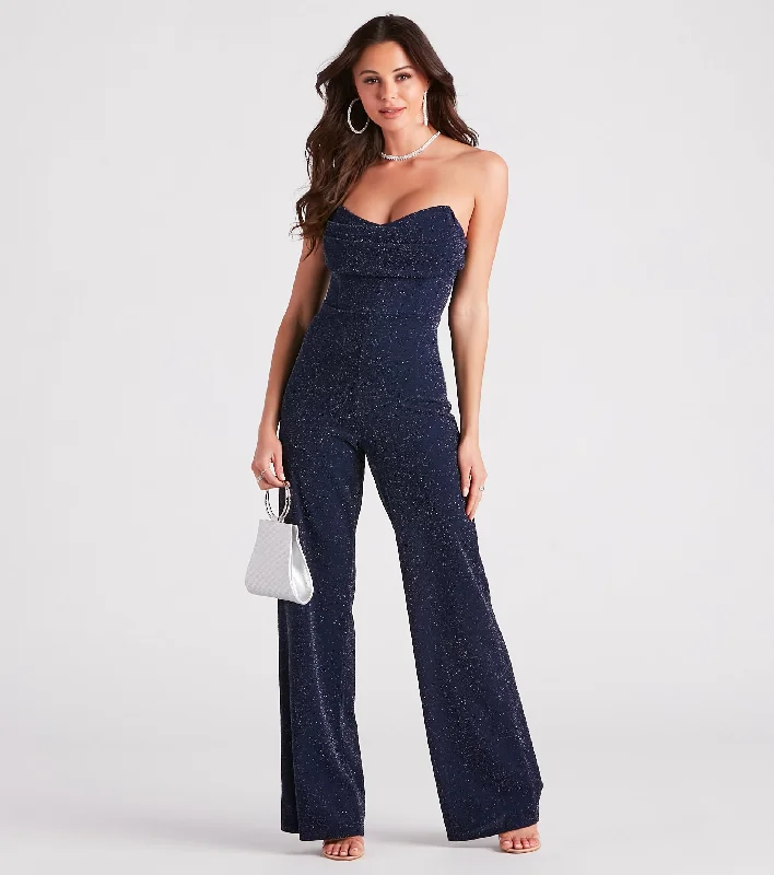 Don't Miss Out Glitter Is All It Takes Wide-Leg Jumpsuit