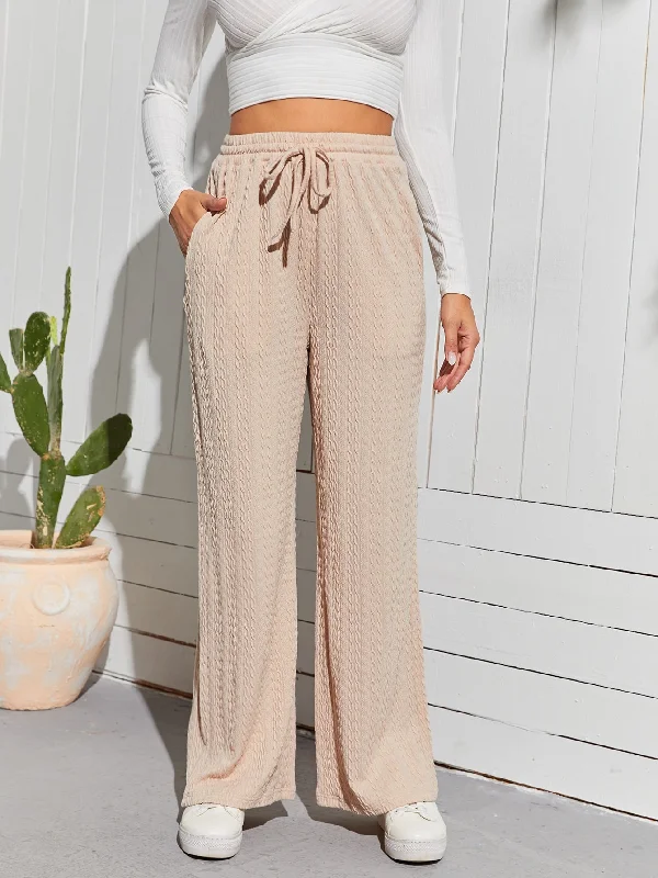 Weekend Bargains to Savor Elegant Plain Pocket High Waist Long Women Pants