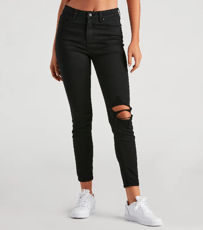 Sneak Peek Sale Taylor High-Rise Distressed Skinny Ankle Jeans by Windsor Denim
