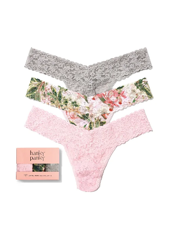 Weekend Savings Bonanza 3 Pack Low Rise Thongs French Garden
