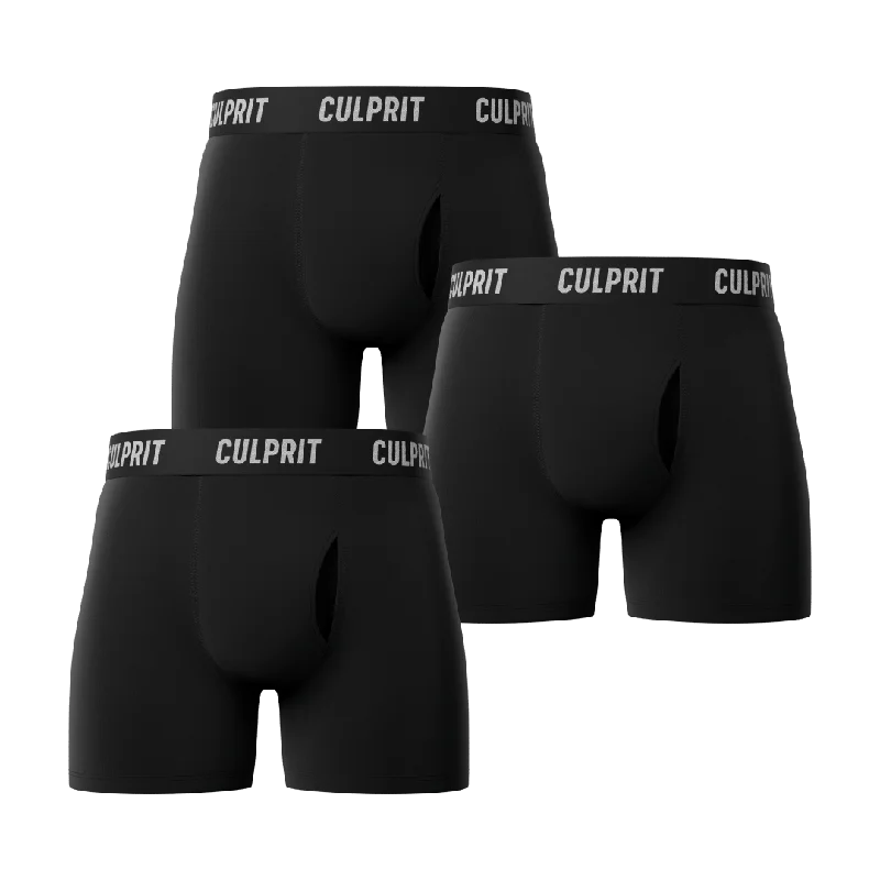 Closeout Stealth Black Boxer Briefs 3-Pack 🥷