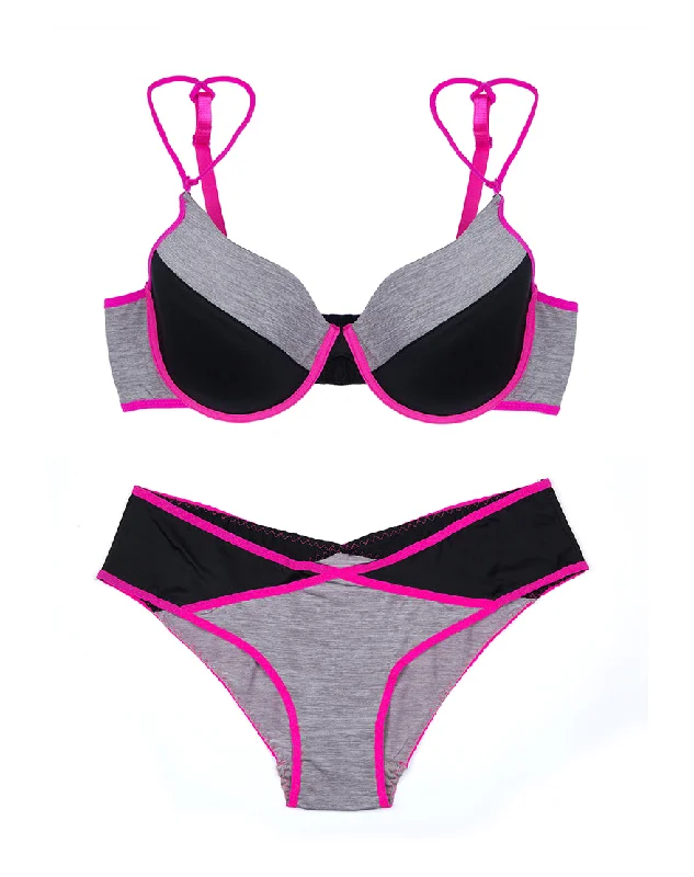 Customer Appreciation Sale PLUS SIZE NEON BLACK BRA SET