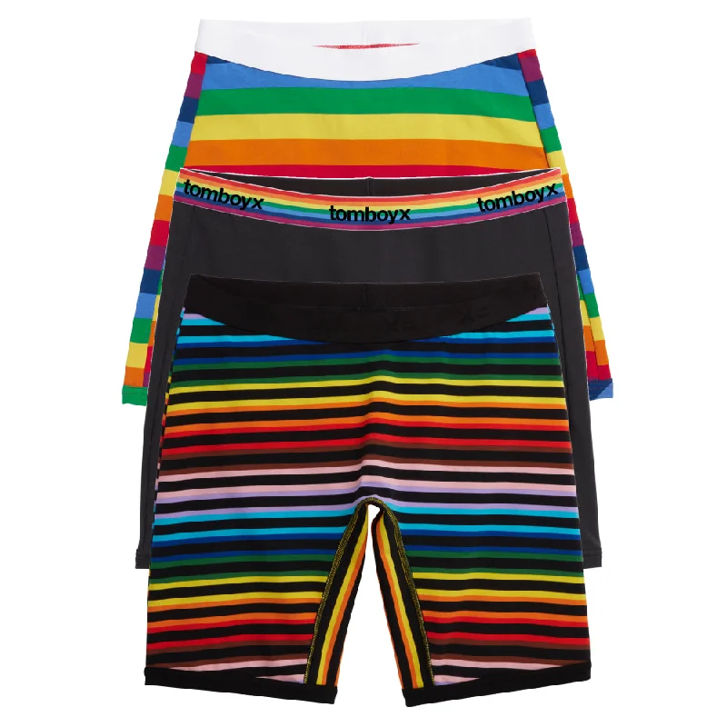 Steals and Deals 9" Boxer Briefs 3-Pack - Rainbow Stripes