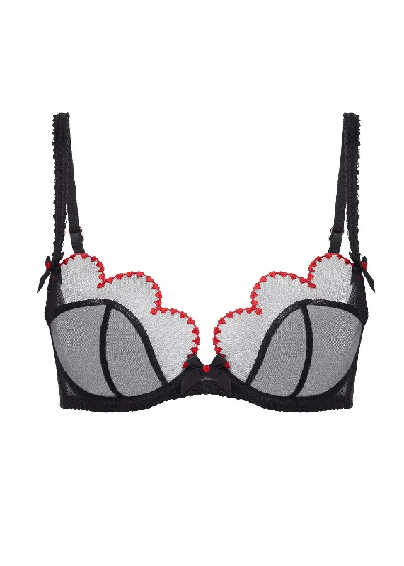 Lorna Heart Bra (Black / Red)