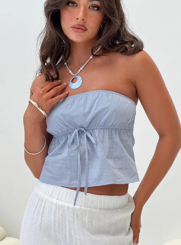 Limited Time Annelyse Strapless Top Blue