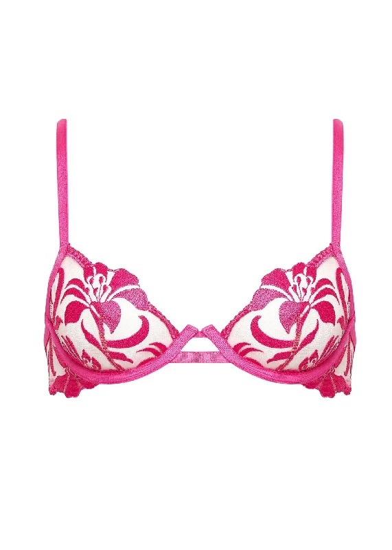 Deal of the Day Leonora Wired Bra (Fuchsia Pink/Sheer)
