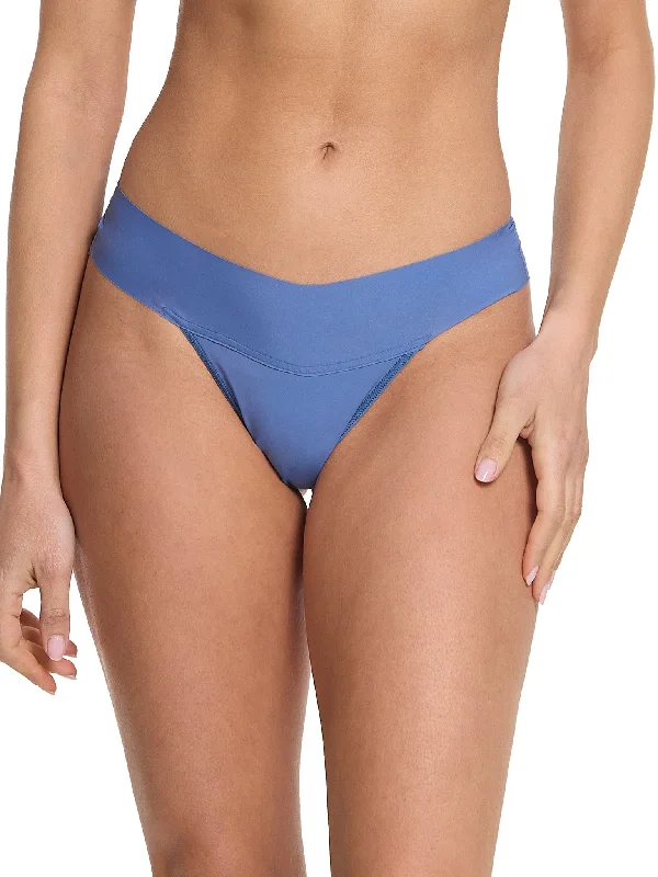 Weekend Discounts to Grab BreatheSoft® Natural Rise Thong Rainy Day Blue