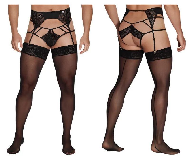 Unwind with Weekend Discounts CandyMan 99550 Lace Garter-Jockstrap Outfit Color Black