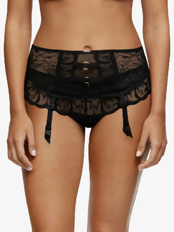 Weekend Deals That Spark Chantelle Fleurs Black Lace Waist Cincher Garter Belt 12M7