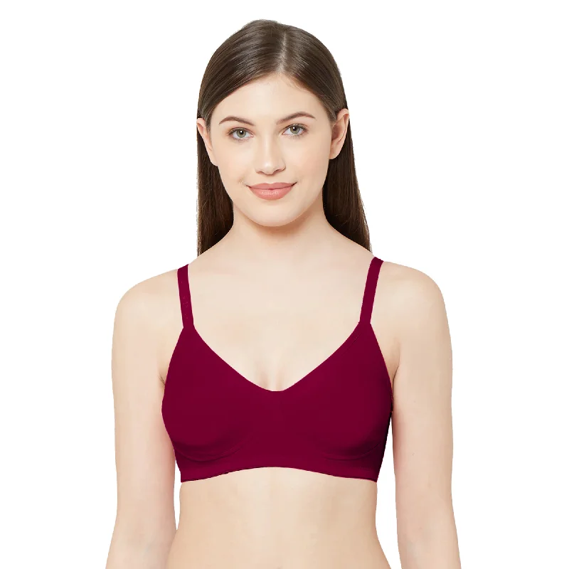 Sakhi - Plain Side Support Everyday Bra Maroon