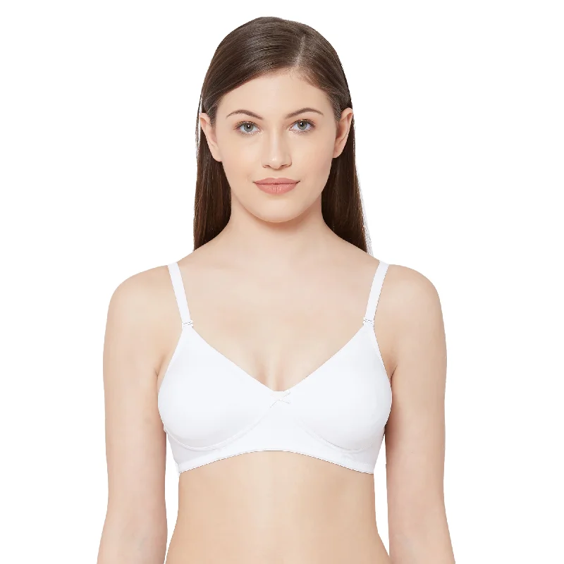Weekend Deals That Sparkle 1030-Cotton Basics Plain Soft Padded T-Shirt Bra  White