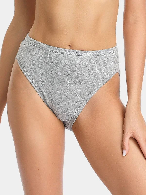 Massive Deals Cotton High-Cut Brief Plus Size Underwear Gray