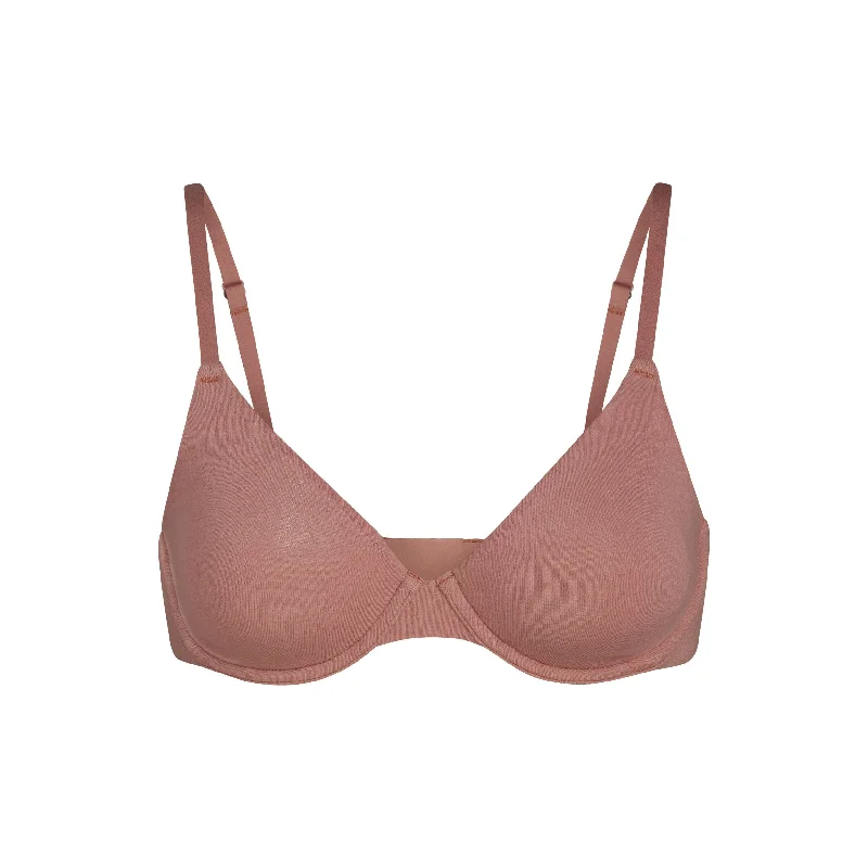 COTTON JERSEY UNDERWIRE BRA | ROSE CLAY