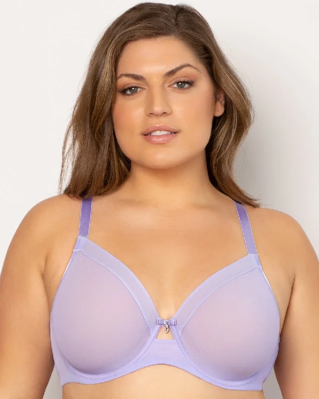 Exclusive Savings Sheer Mesh Full Coverage Unlined Underwire Bra Fashion Colors 1311