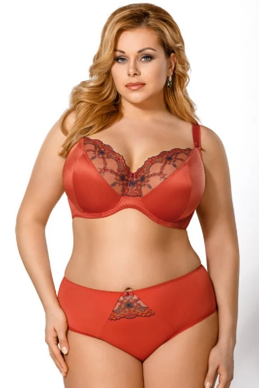 Special Buy RUST CAMPARI UNLINED UNDERWIRE SOFT LACE BRA