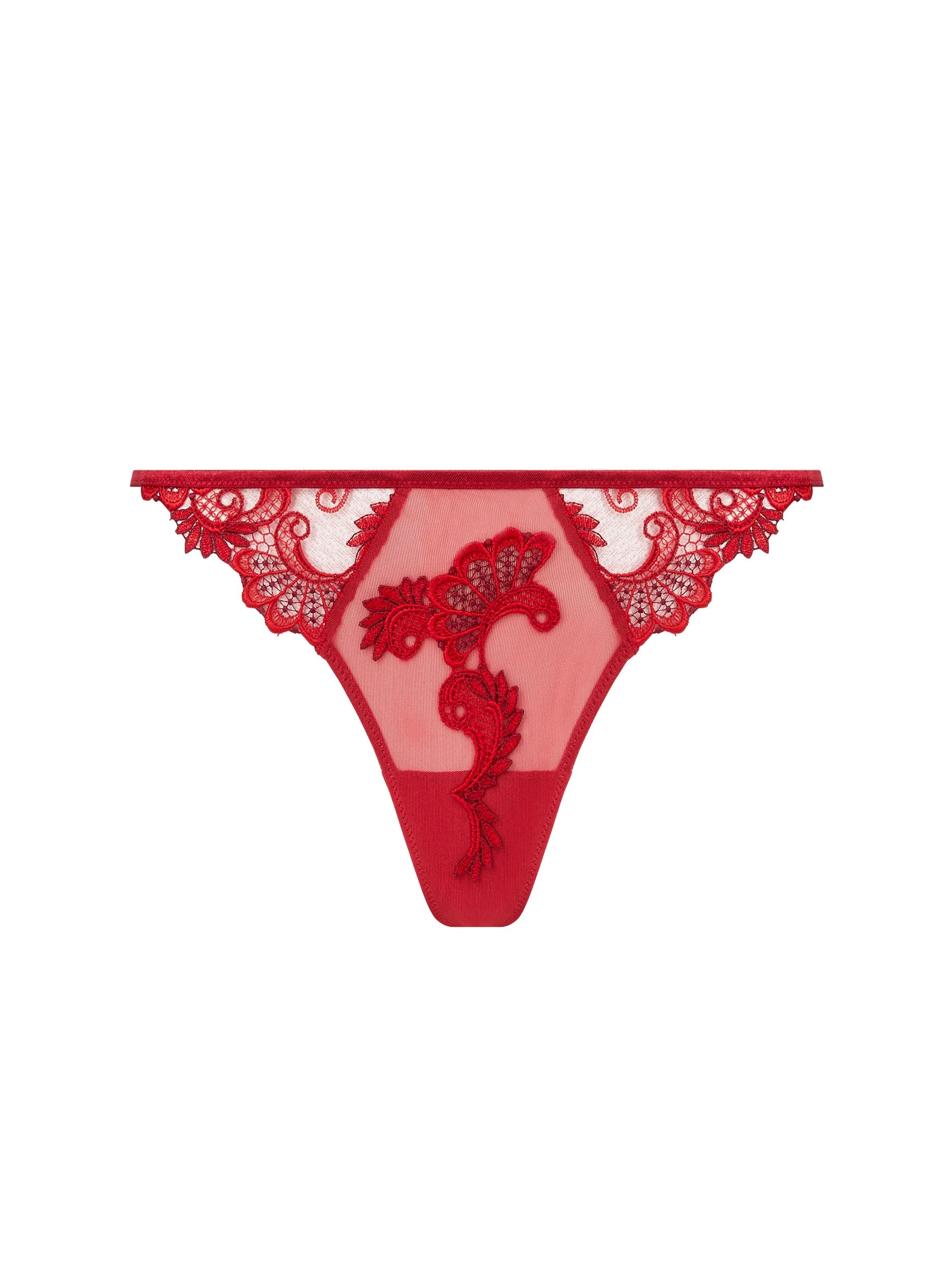 Weekend Discounts Worth Grabbing Dressing Floral Thong In Red - Lise Charmel