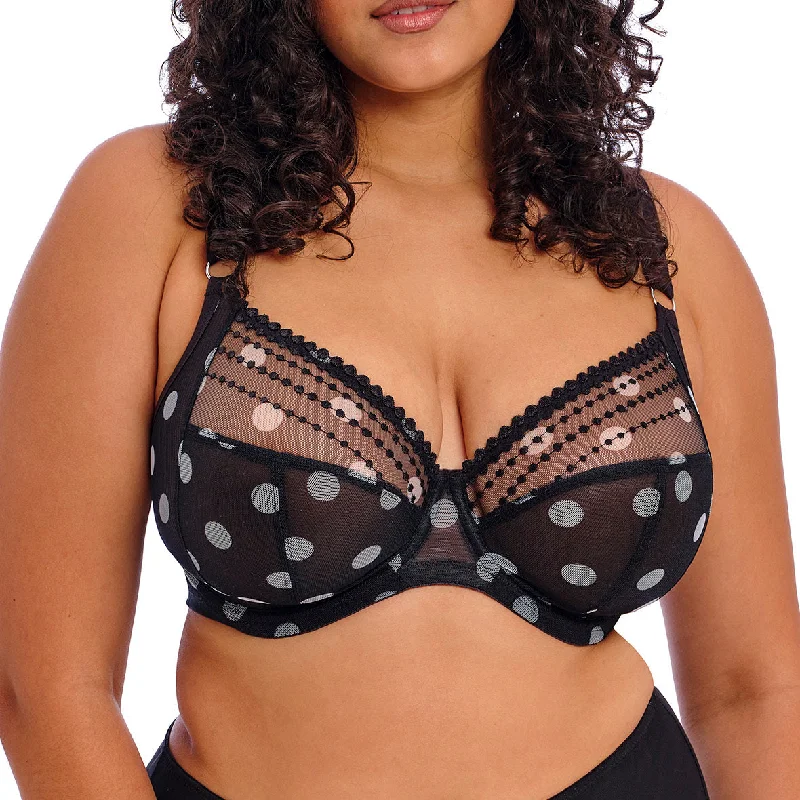 Exclusive Preview Elomi Matilda Underwire Plunge Bra - Black Dot